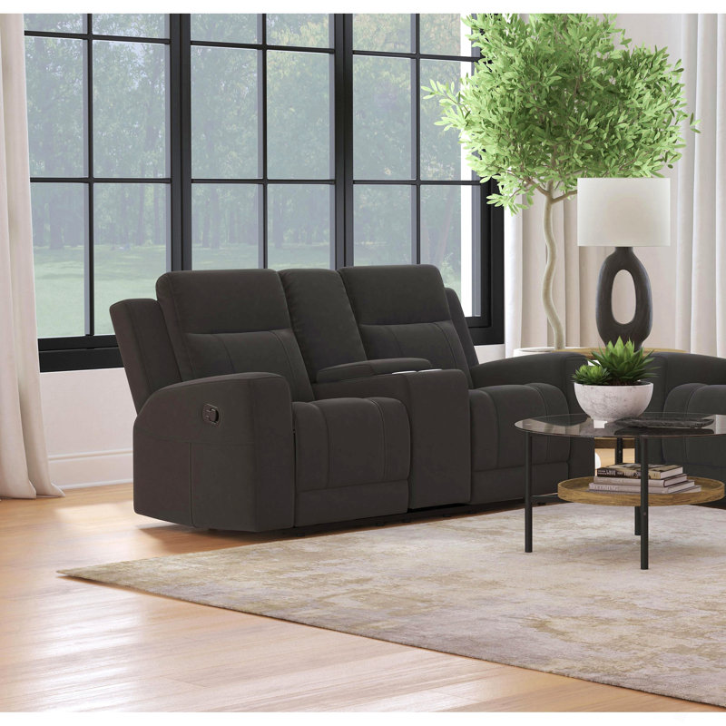 Causeuse inclinable rembourrée anthracite foncé, Gris anthracite