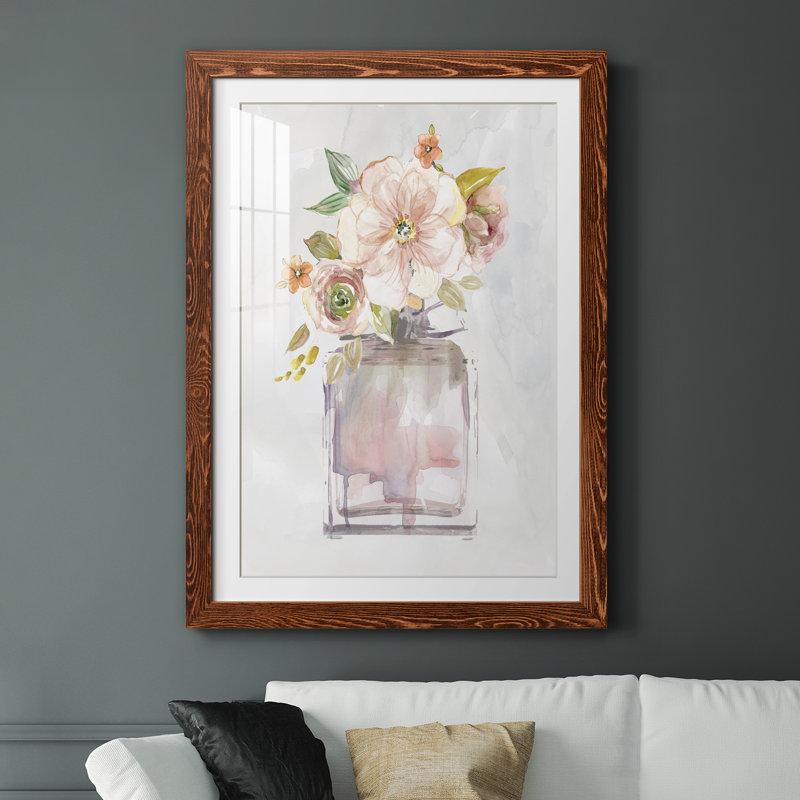 Mini Bouquet I - Peinture encadrée, H 37,5 po x l 27,5 po x P 1,5 po, Toile avec cadre érable