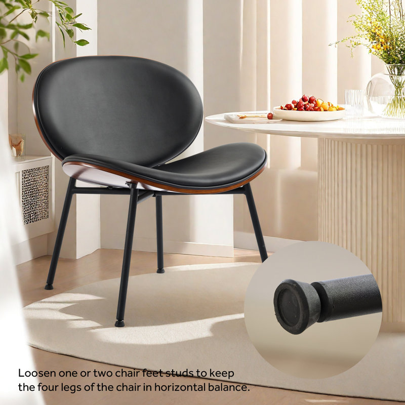 Chaise d'appoint moderne Modern Chair, Similicuir noir