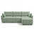 110" L-Shaped Sectional Sofa With Movable Ottoman,  Chenille Fabric-248909849