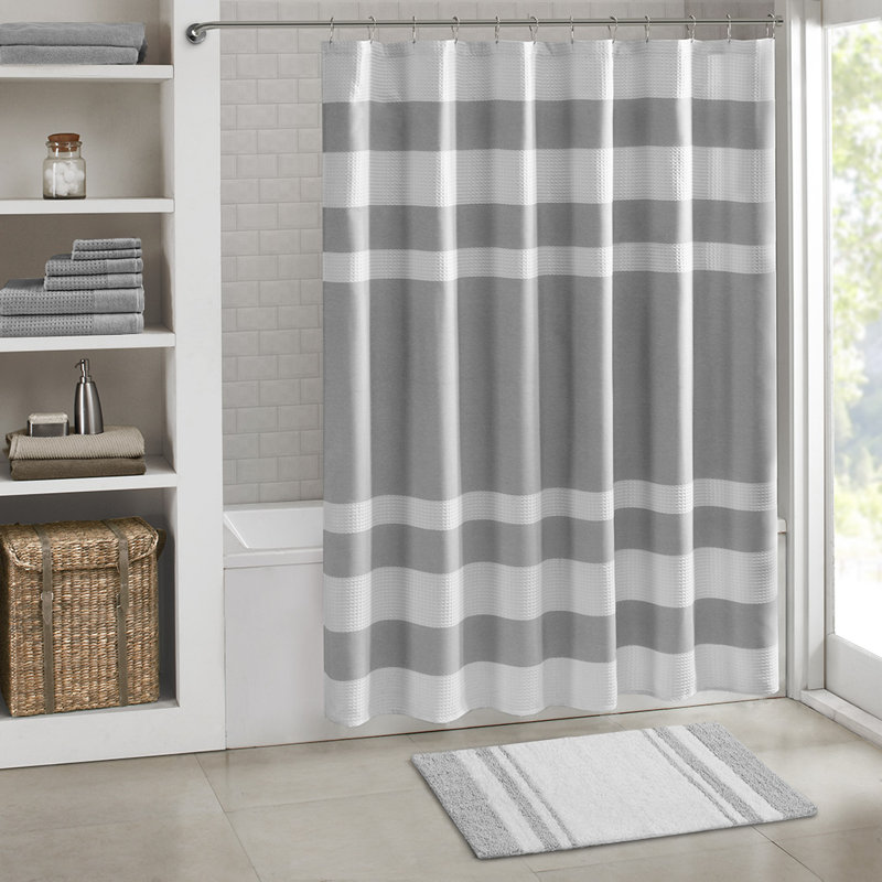  Tapis de bain réversible en coton, L 24 po x L 72 po, gris