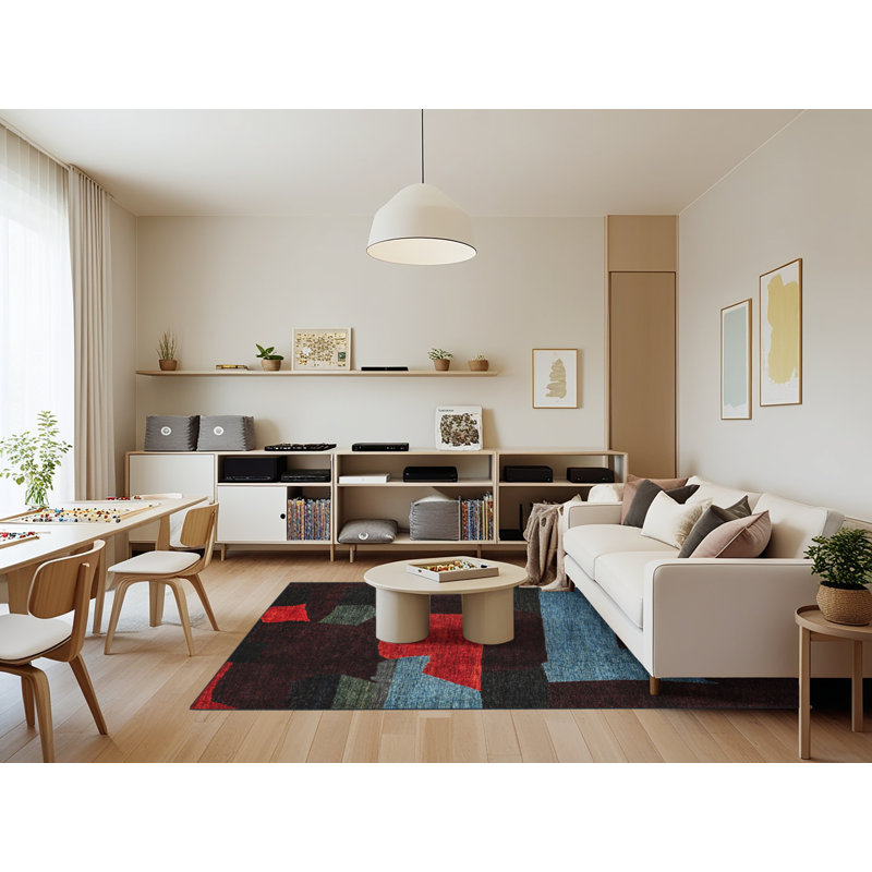 Monye Abstract Indoor Rug, Rectangle 7' x 9'
