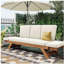 Méridienne d'extérieur réglable en bois pour le patio avec coussins pour petits espaces Topmax