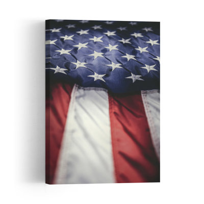 Affiche murale abstraite vintage représentant un paysage naturel avec le drapeau américain patriotique
