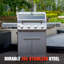Barbecue au gaz en acier inoxydable avec brûleur latéral et couvercle pour barbecue au propane liquide 4 brûleurs Mesa 405K de Monument Grills Mesa 405K