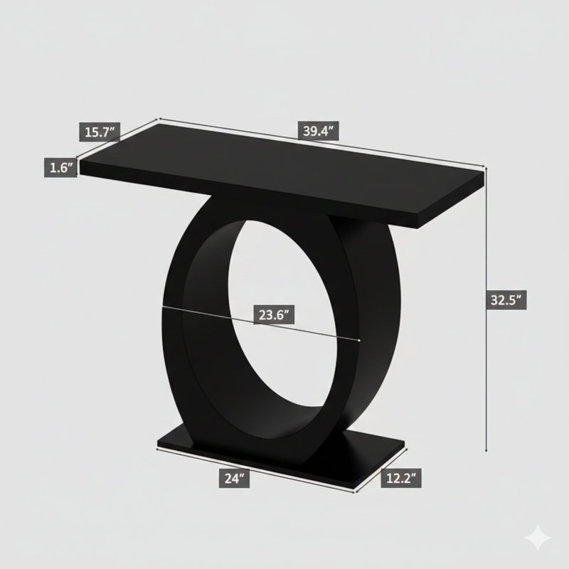 Console élégante et moderne avec base en forme d'œuf pour une stabilité et une longévité accrues, conception élégante pour la décoration intérieure, idéale pour le salon ou la chambre à coucher