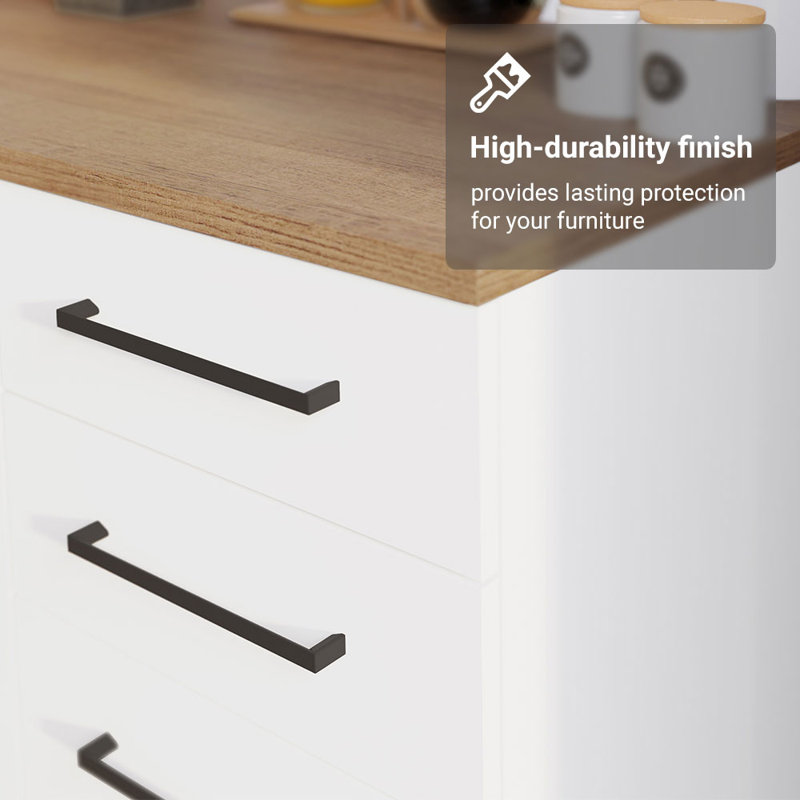 Hokku Designs Hazel 2-Piece Kitchen Storage Set with 3 Door Pantry Cabinet and 3 Drawers Base Cabinet Adjustable Feet 74 Inch Wooden Modern Organization Units - White