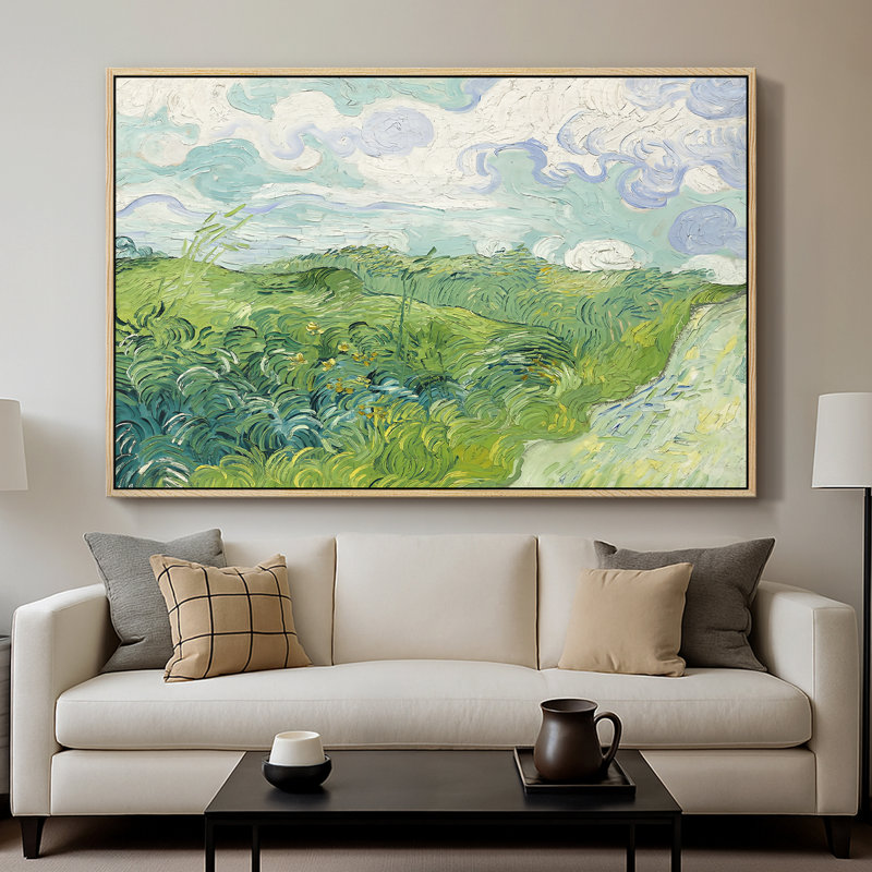 Green Wheat Field, Auvers, 1890 - Vincent van Gogh, toile tendue avec châssis, 26 x 40, Naturel