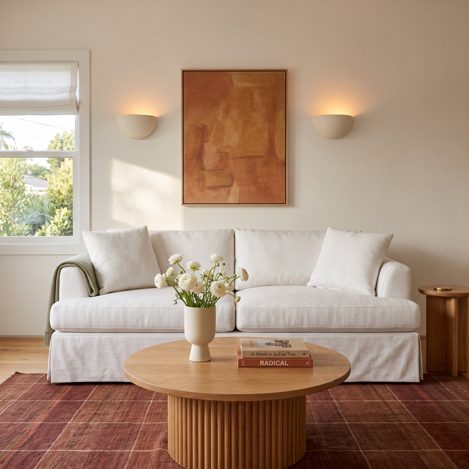 Lucia Cotton Upholstered Sofa, Classic Bleach White Twill