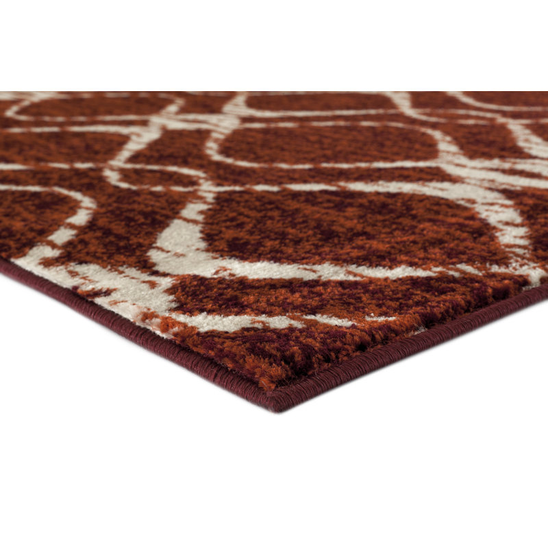 Tapis rouge à motif géométrique Akihiro
