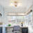 3 - Light 23.6" Modern Brass Sputnik Glass Semi Flush Mount Ceiling Light for Kitchen-1541886119
