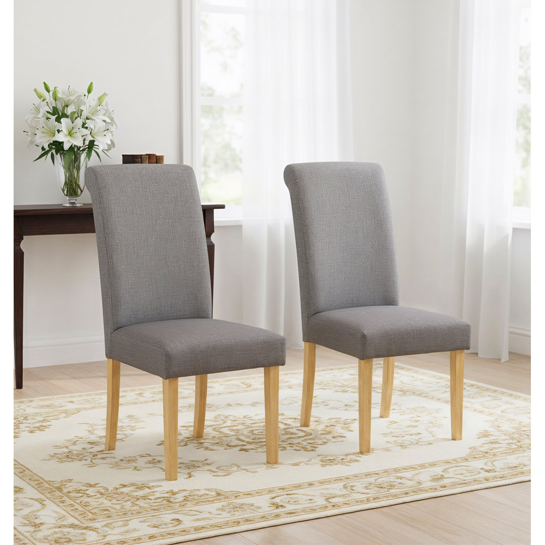 Cream Roll Top Upholstered Dining Chair