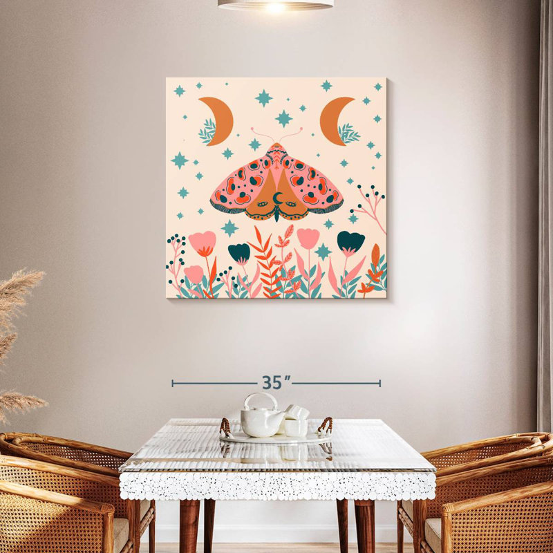 Brampt Moon And Moth, 36" H x 36" W