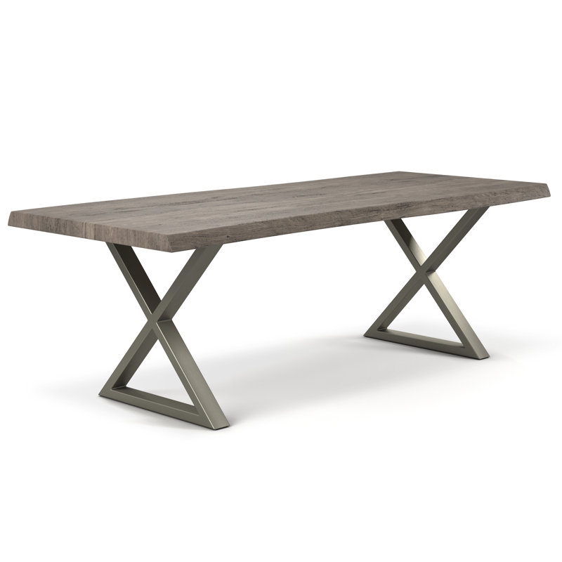 Table de salle à manger Colin, Étain, Gris jet de sable, L 40 po x L 92 po