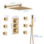 3 Functions Wall Mount Thermostatic Complete Shower System with 6 Body Jets, Rough-in Valve