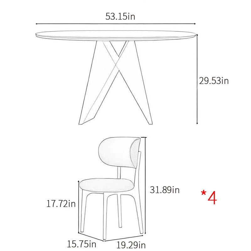 Ensemble de table de salle à manger moderne et simple de luxe, H 29,53 po x L 53,15 po x l 53,15 po