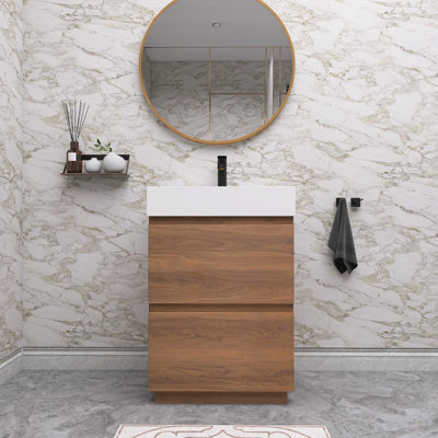 Meuble-lavabo simple 24 po avec plateau en résine Jamale
