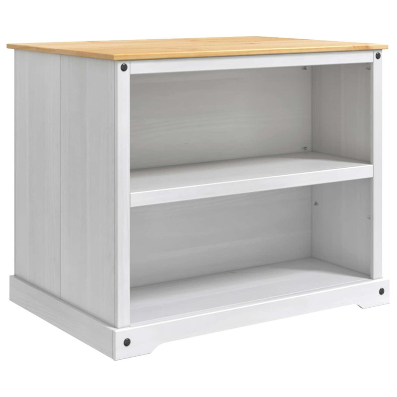  Kitchen Island Set with Shelf with Storage 2 pcs Solid-Pine Trolley, null