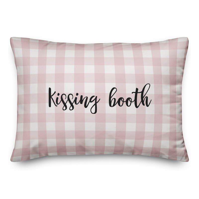 Plaid Throw Pillow, Black/Pink