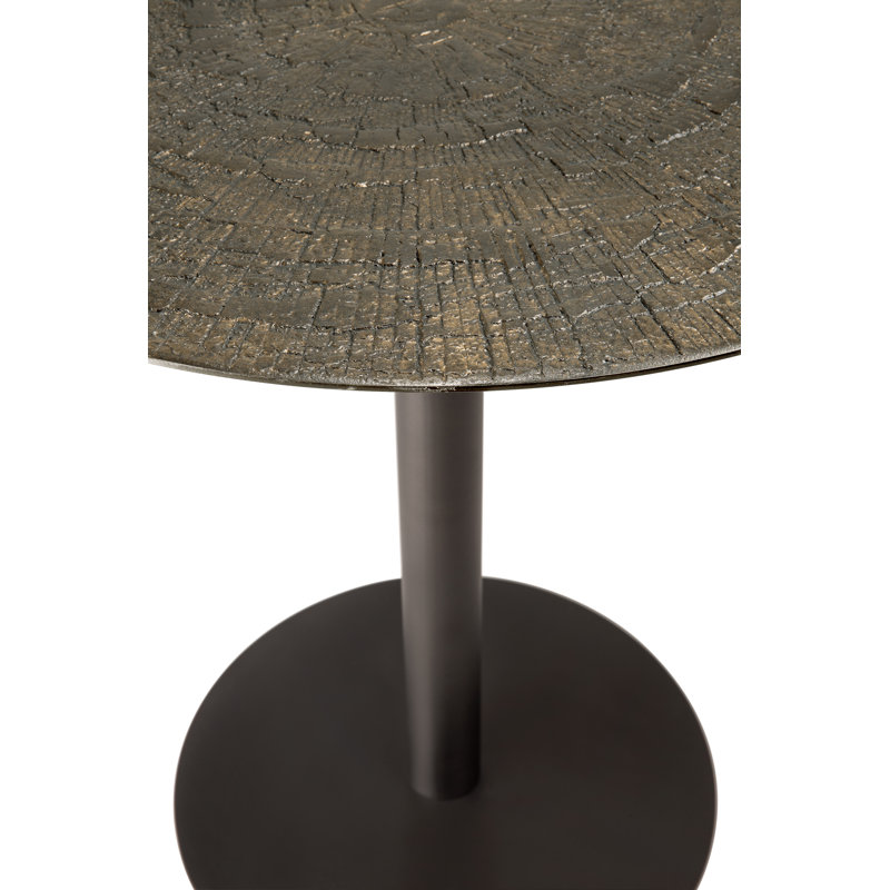 Blend dining table - varnished Minerals top - Ray Whisky - Dark Bronze base - round 70/70/76, 30"H x 35.5"L x 35.5"W