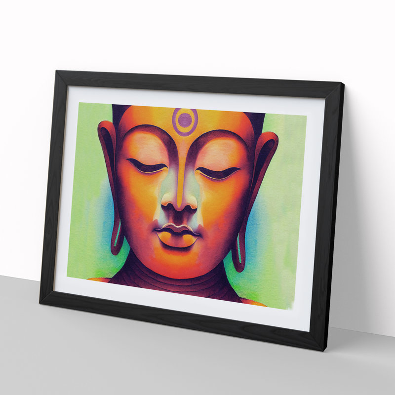 Watercolour Buddha Vol.1 - Print, Black Framed, 46cm H x 64cm W x 2cm D