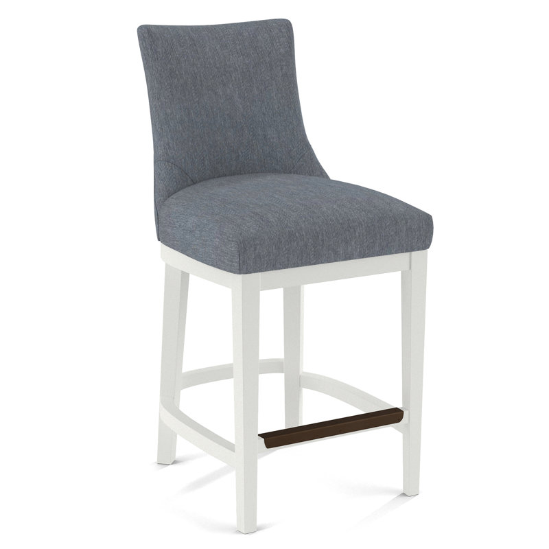 Upholstered Stool, Evolution Smokey, White