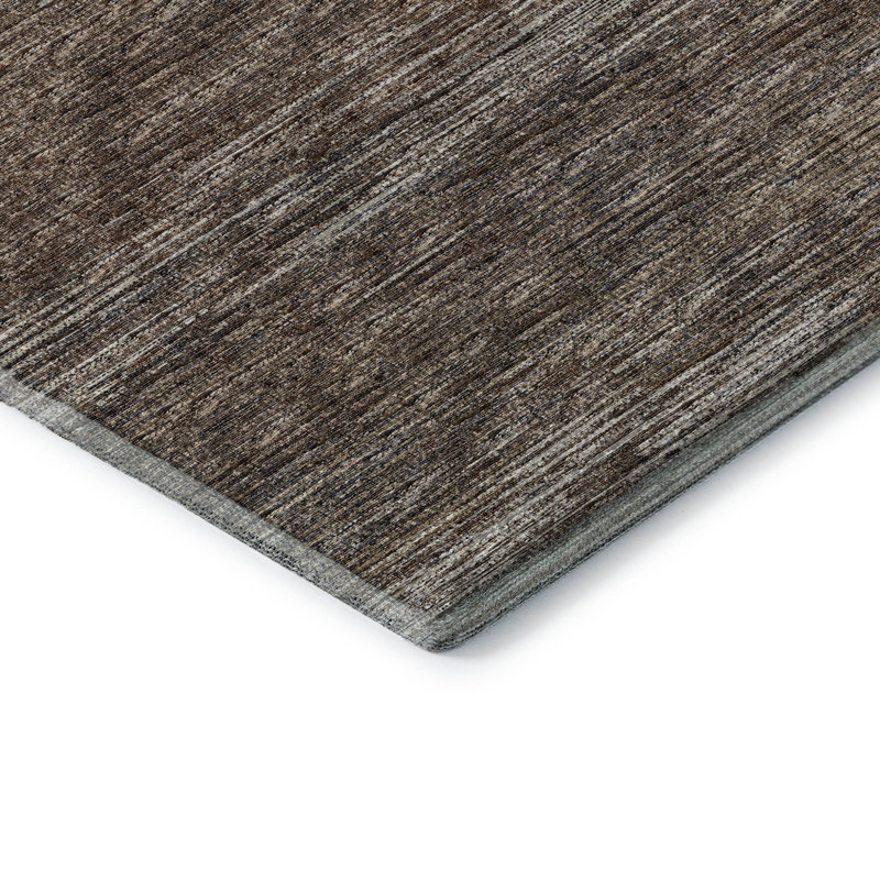 Tapis brun lavable à la machine de qualité supérieure Mayfield, Rond 8 pi