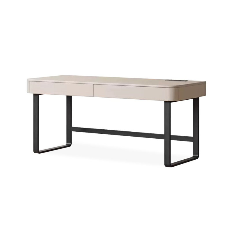 Bureau d'écriture avec tiroirs gris et noir, H 29,53 po x l 62,99 po x P 27,56 po
