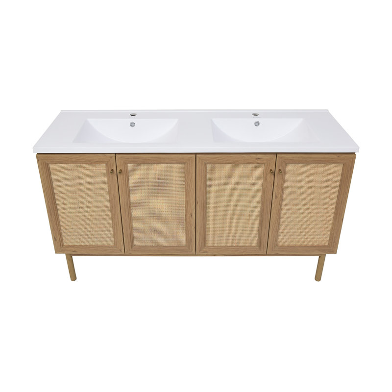 Classe 60" Oak Double Freestanding Bathroom Vanity