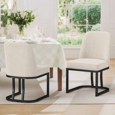 Chaises de salle à manger rembourrées avec pieds en métal