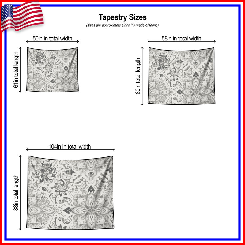 Tapisserie murale Ornate, 104in H x88 with 4 Grommets