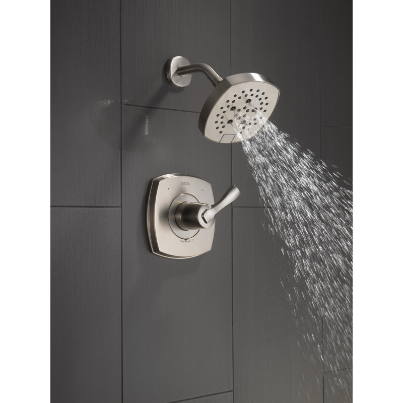 Ensemble de robinet de douche à fonction unique Stryke 14, ensemble de garniture de valve de douche H2Okinetic, Nickel brossé