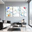 «Birds Colorful Birds On Branches», ensemble de 3 impressions sur toile-1500776129