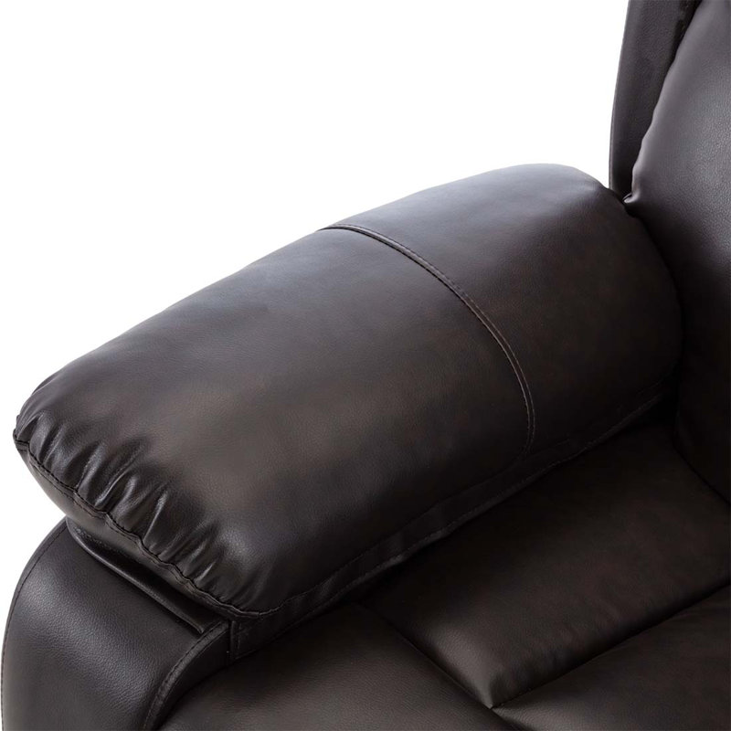 Deneka 3 Seater Linen Reclining Sofa, Brown