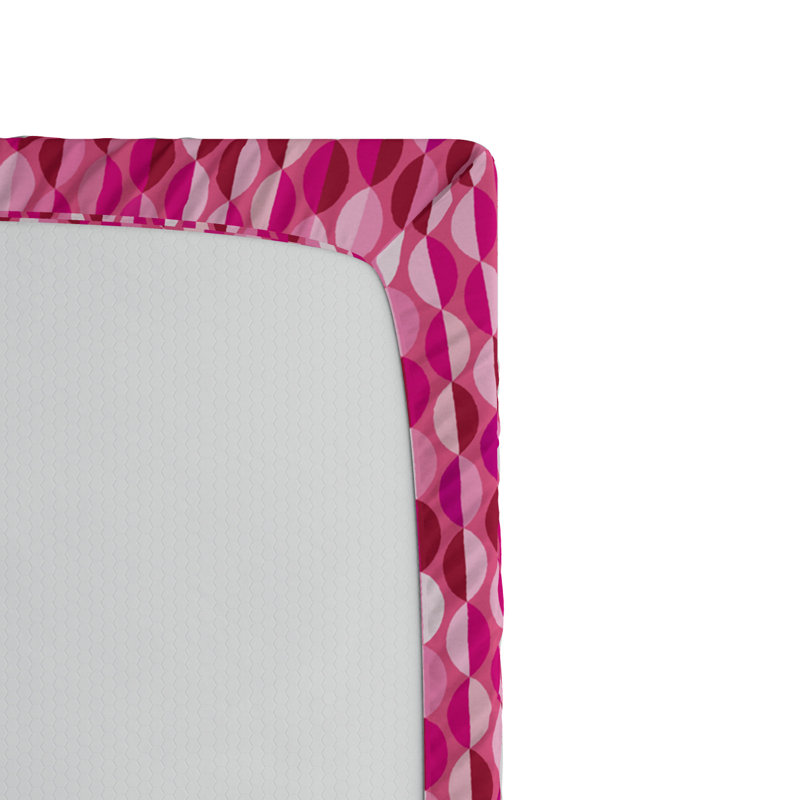 Microfiber Fitted Sheet, Full Fitted Sheet, Magenta Geometric