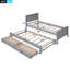 Lit simple gris avec rangement pour lit gigogne et tiroir-1960916702
