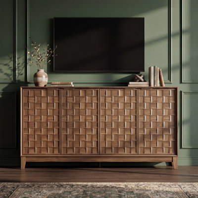 Valdean 60' Wide Sideboard Buffet with Solid Wood Legs and Adjustable Shelves