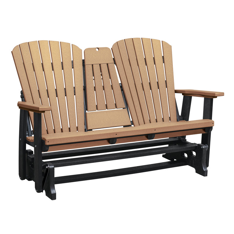 Fauteuil oscillant d'extérieur Bethy, Structure blanche / siège en teck naturel
