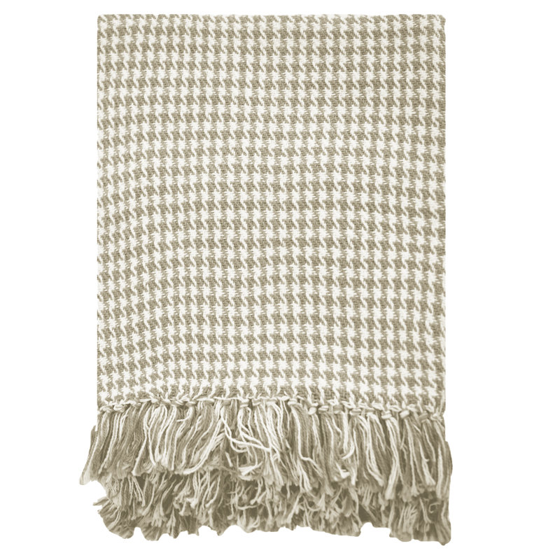 Throws Hand Woven Throw Blanket, 50" W x 60" L, Black/White