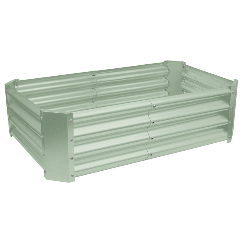 Metal Raised Garden Bed, 30cm H x 120cm W x 60cm D, Green