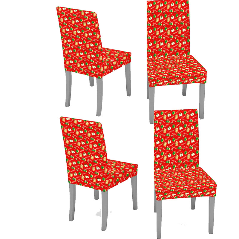 Housse de chaise de Noël 4 pièces, Rouge