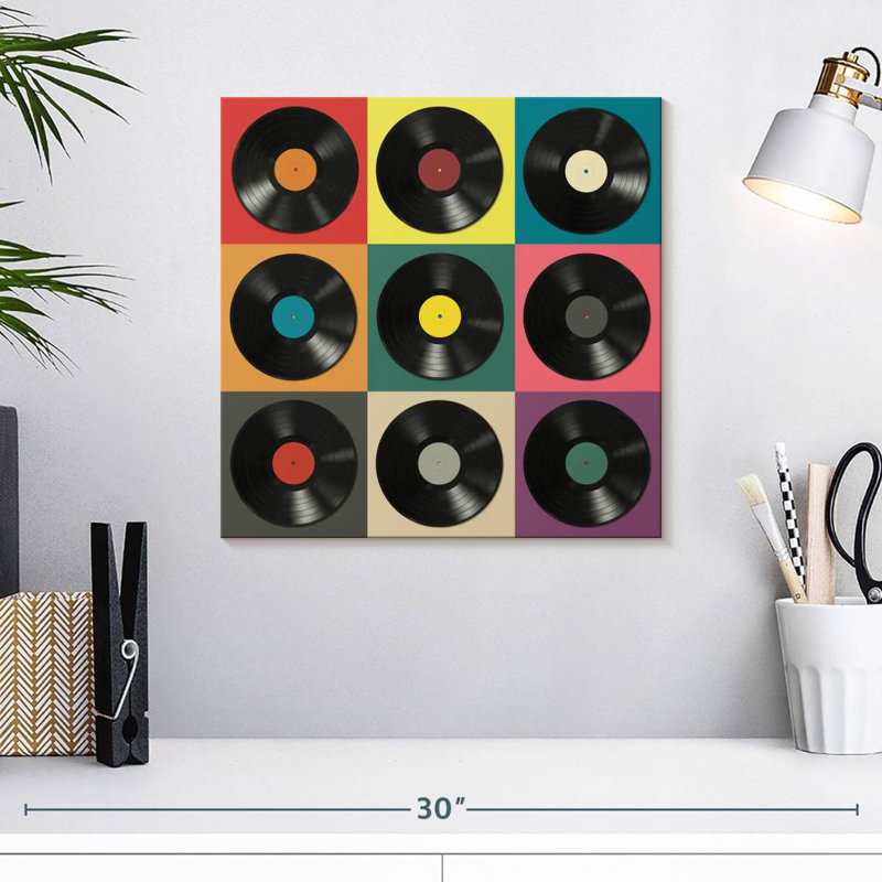 Abarca Vinyl Records, 16" H x 16" W