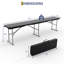 Banc en plastique pliable portatif de 6 pi avec poignée, siège d'extérieur robuste de 380 lb, table de pique-nique et de camping intérieur résistant aux intempéries, noir-353710035