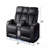 Fortuner Modern Wood Reclining Loveseat - Upholstered, Massage Function
