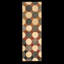 1960s Multi Circles Modern Vintage American Hooked Rug 4'1''x8'9'' Woven Carpet