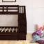 Lit superposé simple avec lit gigogne en bois-1486460202