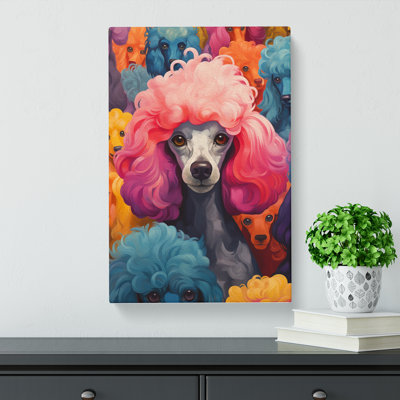 Poodle Colour Field - Wrapped Canvas