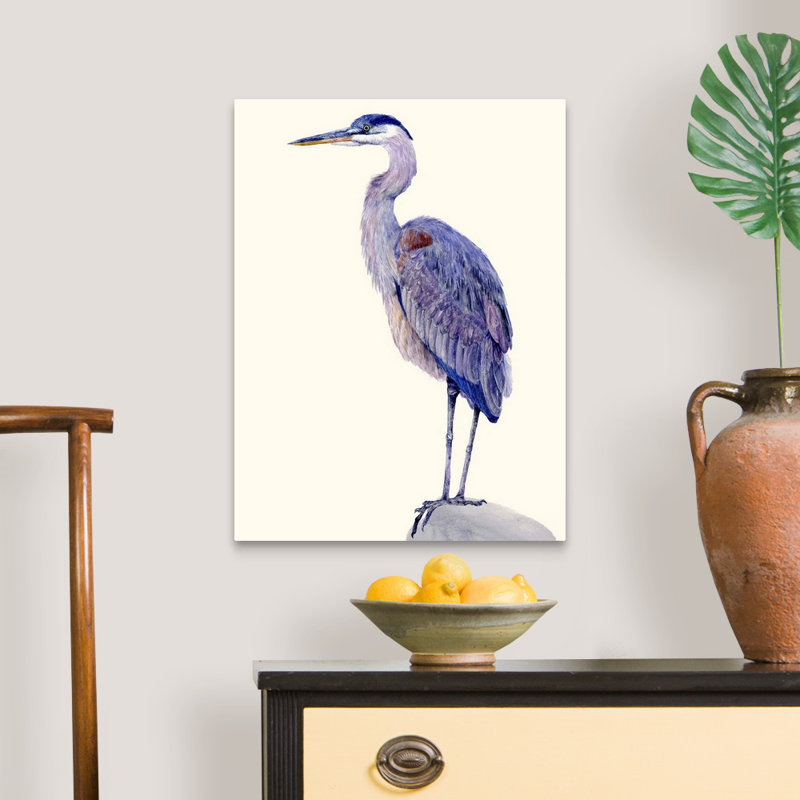 «Heron Study I», art mural sur toile, H 24 po x l 18 po x P 1 po, Toile tendue
