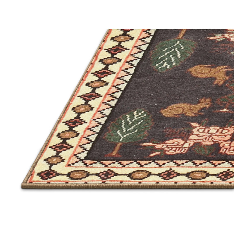Tapis en laine beige / rouge, Rectangle 8 pi x 10 pi