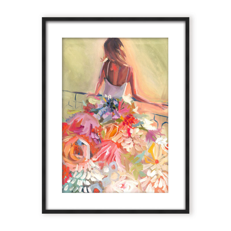 Nature Inspired Blossom Reverie: The Enigmatic Backdrop, Black, 24" H x 16" W x 1.125" D, Framed Print